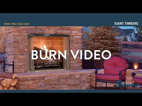 Superior 50-Inch Vent-Free Outdoor Masonry Gas Firebox with 36-Inch Gas Log Set (VRE6050)