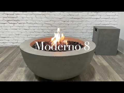 Prism Hardscapes PH-455 Moderno 8 Concrete Gas Fire Pit, 39-Inch