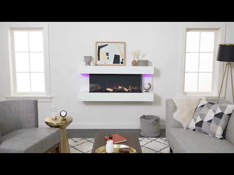 SimpliFire Format 36-Inch Wall Mount Electric Fireplace with 50-Inch Floating Mantel