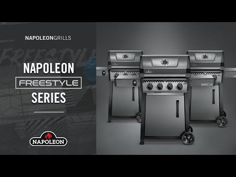 Napoleon Freestyle 425 Gas Grill on Cart with Side Range Burner, Propane