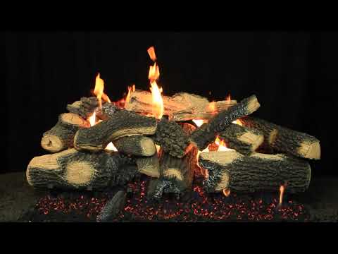 Hargrove Kodiak Char Double Stack Vented Gas Log Set with Burner Kit (HGKCS-DSB)