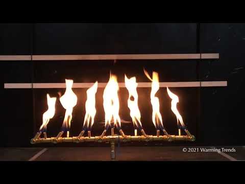 Warming Trends Crossfire Tree-Style Brass Fire Pit Burner, 21.25 x 5.87-Inch, Match Light