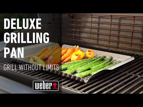 Weber Stainless Steel Deluxe Grilling Pan, 17.4x11.8-Inch