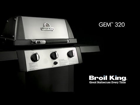 Broil King 814154 Gem 320 3-Burner Grill on 2-Wheel Cart, 24-Inches, Propane