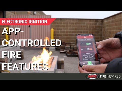 HPC Fire Penta Electronic Ignition Gas Fire Pit Kit with Round Flat Pan and Torpedo Burner