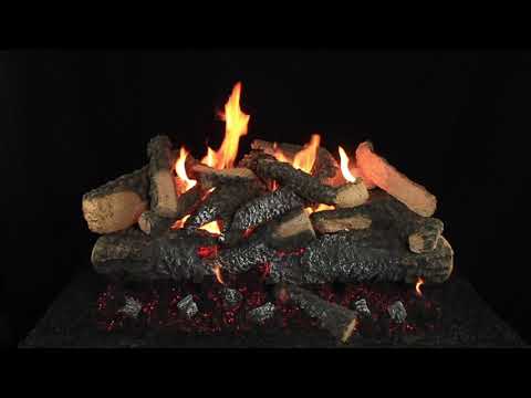 Hargrove Kodiak Timbers Double Stack Vented Gas Log Set with ANSI Certified Burner Kit and Manual Safety Pilot Kit with Variable Flame Remote (HGKTS-DSB-ANSI)