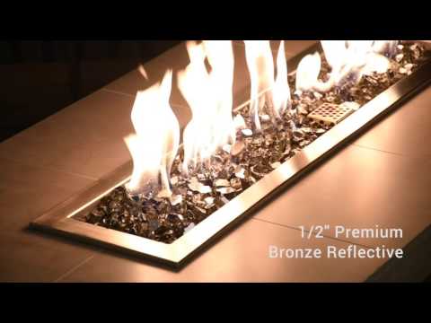 American Fire Glass 1/2-Inch Premium Fire Glass, 10-Pounds, Bronze Reflective