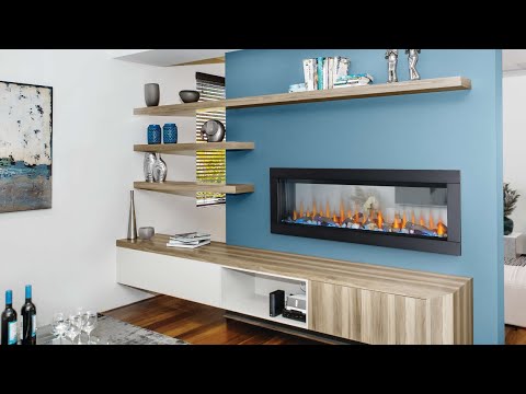 Napoleon CLEARion 60-Inch Built-In See-Through Electric Fireplace with Logs, Crystal Media & Remote