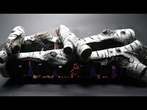 White Mountain Hearth LSxxCBV-Kit Birch Vented Burncrete Complete Fireplace Log Set