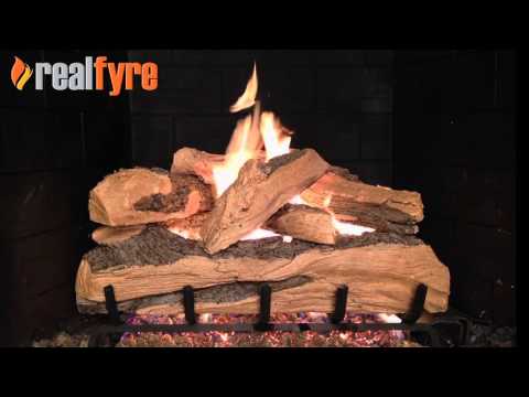 Real Fyre SDP Split Oak Designer Plus Vented Gas Log Set, Stainless Steel, Double Sided