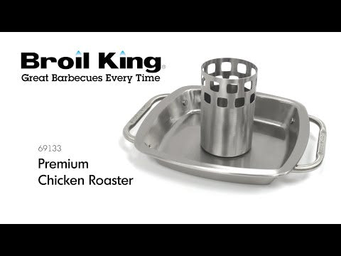 Broil King 69133 Stainless Steel Chicken Roaster with Pan