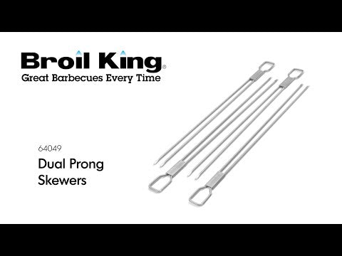 Broil King 64049 Stainless Steel Dual Prong Skewers, Set of 4