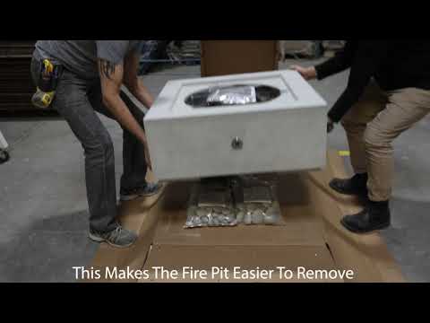 HPC Fire Dekko Element Lightweight Concrete Gas Fire Bowl with Match Light Ignition, 20-Inch