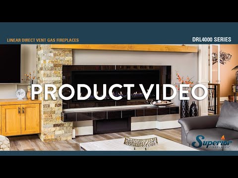 Superior DRL4000 60-Inch Electronic Ignition Direct Vent Gas Fireplace with Crushed Glass Media