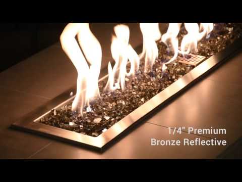 American Fire Glass 1/4-Inch Premium Fire Glass, 10-Pounds, Bronze Reflective