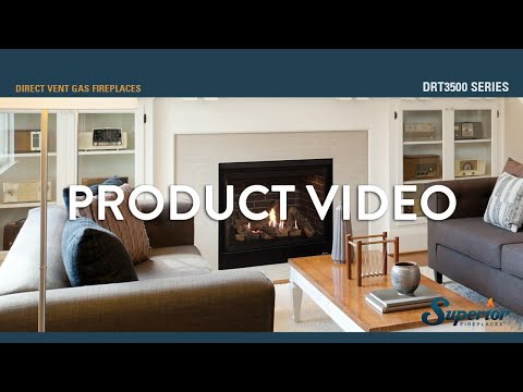 Superior DRT3545 45-Inch Electronic Ignition Direct Vent Gas Fireplace with Remote & Charred Oak Logs