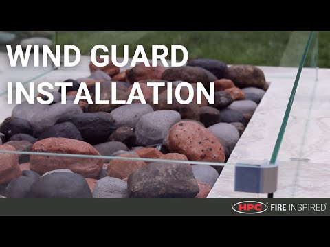 HPC Fire Fire Pit Glass Wind Guard, Linear, 31x15-Inch