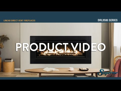 Superior DRL3545 45-Inch Electronic Ignition Direct Vent Gas Fireplace with Remote & Crushed Glass Media