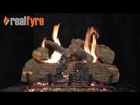 Real Fyre CHD Charred Oak Vented Gas Log Set, Stainless Steel, Double Sided, ANSI Certified