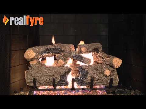 Real Fyre HCHR Burnt Rustic Oak Vented Gas Log Set, ANSI Certified