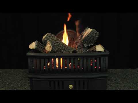 Hargrove Olde World Basket Vented Gas Log Set with Burner Kit and Manual Safety Pilot Kit, 19-Inch (HGOB191T)