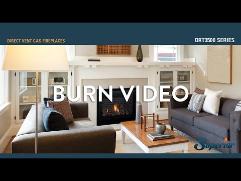Superior DRT3545 45-Inch Electronic Ignition Direct Vent Gas Fireplace with Remote & Charred Oak Logs