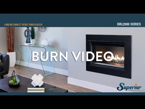 Superior DRL2035 35-Inch Electronic Ignition Direct Vent Gas Fireplace with Crushed Glass Media