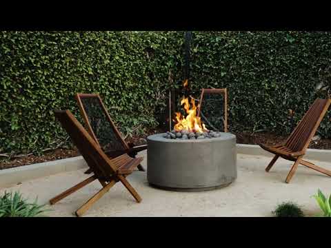 Prism Hardscapes Cilindro Concrete Gas Fire Pit, 36-Inch
