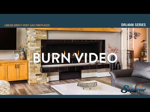 Superior DRL4000 60-Inch Electronic Ignition Direct Vent Gas Fireplace with Crushed Glass Media