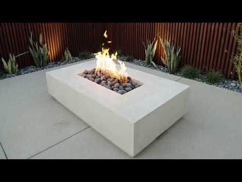 Prism Hardscapes Tavola 4 Concrete Gas Fire Pit, 66x38-Inch