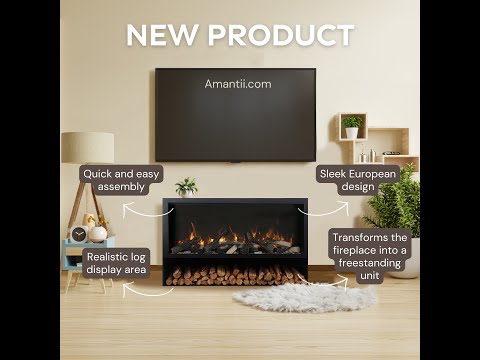 Amantii Contemporary Pedestal with Storage Department for Traditional Series Electric Fireplace
