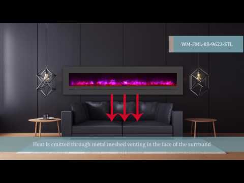 Amantii WM-FML Wall Mount/Built-In Electric Fireplace with Steel Surround