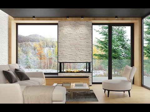Sierra Flame 48-Inch Lyon 4-Sided See-Through Direct Vent Built-In Linear Gas Fireplace