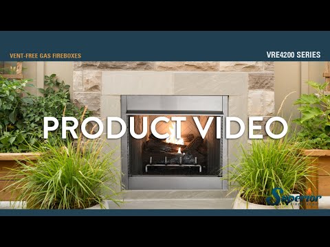 Superior 36-Inch Vent-Free Outdoor Gas Firebox with Vent-Free Gas Log Set (VRE4236)