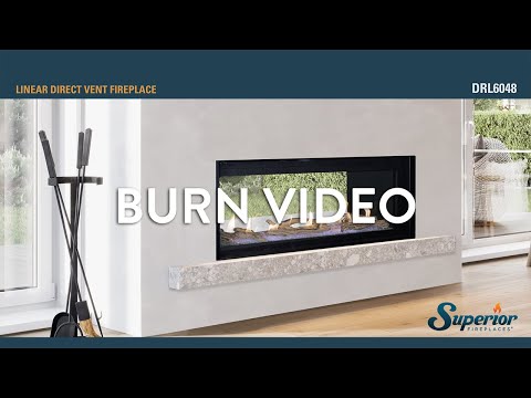Superior 48-Inch Electronic Ignition See-Through Direct Vent Linear Gas Fireplace with Lights and Remote