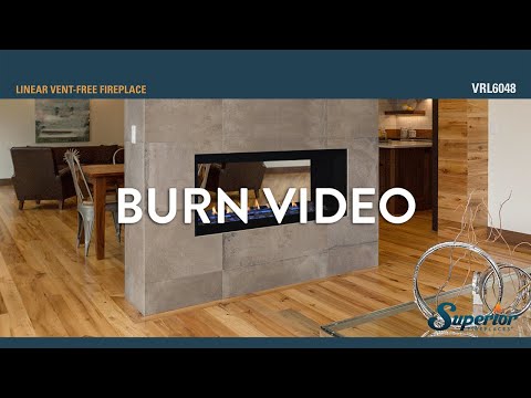 Superior 48-Inch Electronic Ignition See-Through Vent-Free Linear Gas Fireplace with Lights and Remote