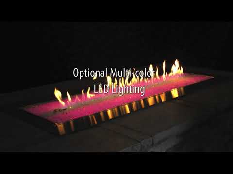 Carol Rose by Empire OL60TP18 60-Inch Outdoor Linear Gas Fire Pit, Battery-Powered Spark Ignition, Multicolor LED Lighting