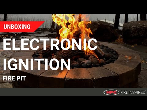 HPC Fire Penta Electronic Ignition Gas Fire Pit Kit with Square Flat Pan