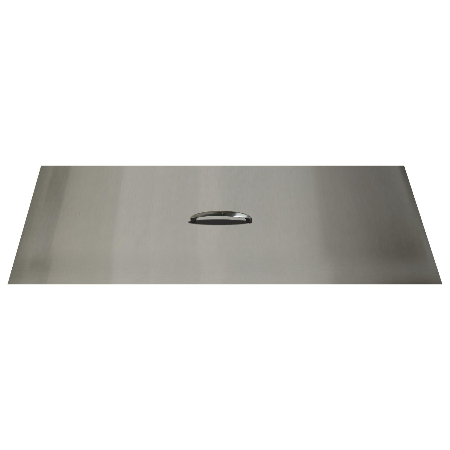 The Outdoor Plus Brushed Stainless Steel Rectangle Fire Pit Cover, 88x16-Inch
