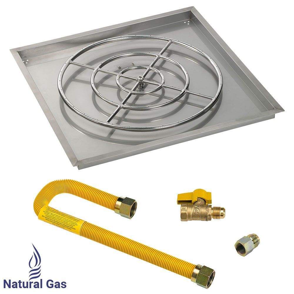 American Fire Glass Match Light Fire Pit Kits, Square Bowl Pans