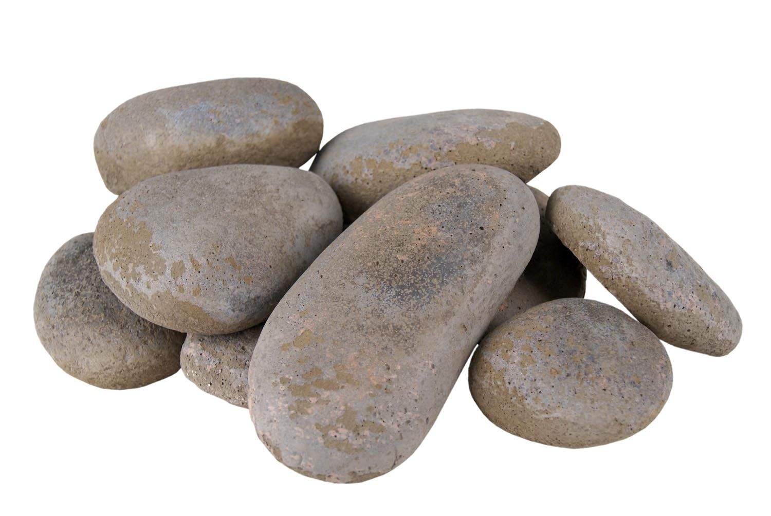 Slate river rocks, smooth oval stones in gray and tan tones