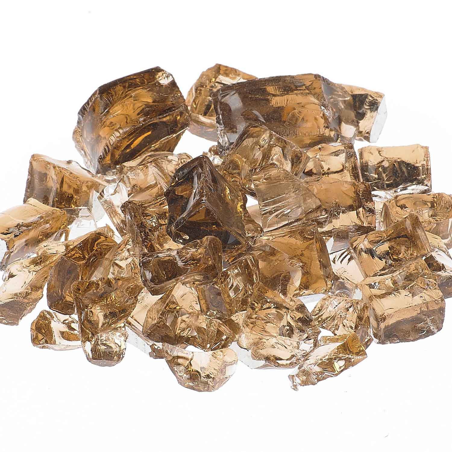 Grand Canyon terra reflective fire glass shards, amber-gold, rough 1/2-inch pieces