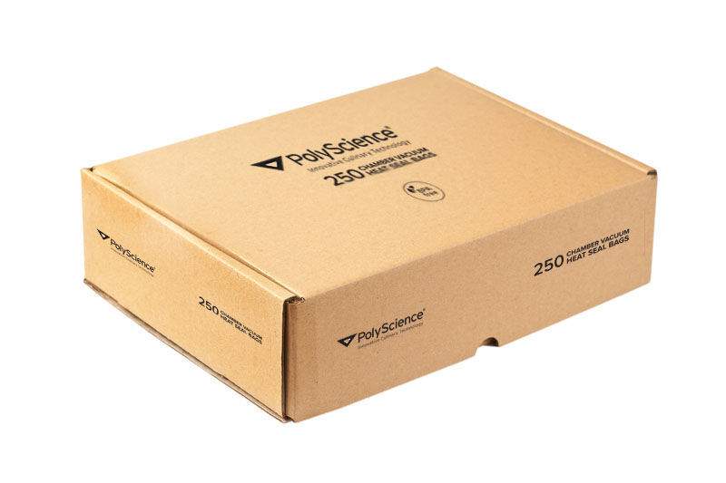 PolyScience VBF vacuum bag box, sealed carton with logo and product info